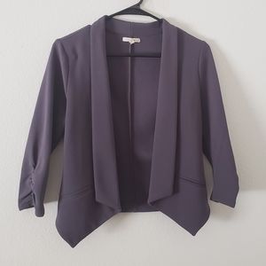 Womens Gray Fitted Blazer Jacket